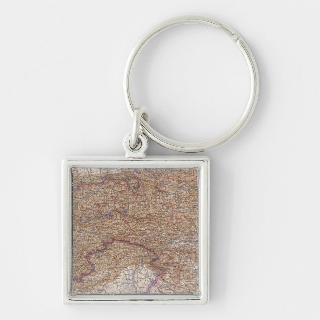 Map of The Alps in Austria Keychain (Front)