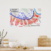 Map of the American Civil War Battle of Franklin Poster (Kitchen)