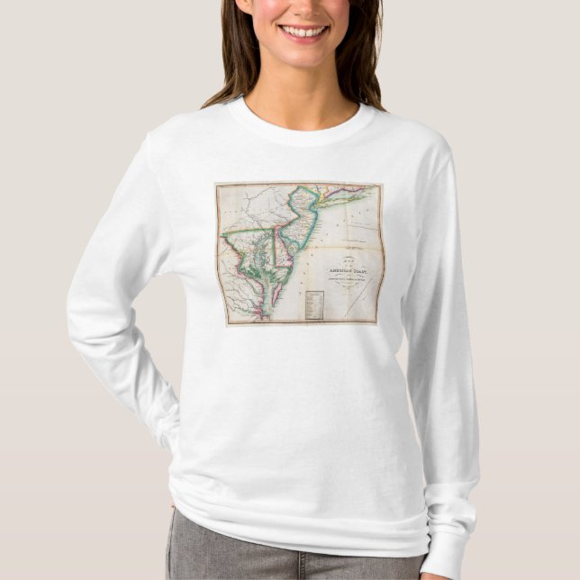 Map of the American Coast T-Shirt (Front)