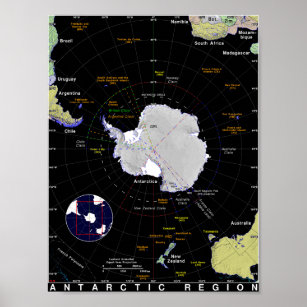 Map of the Antarctic Poster