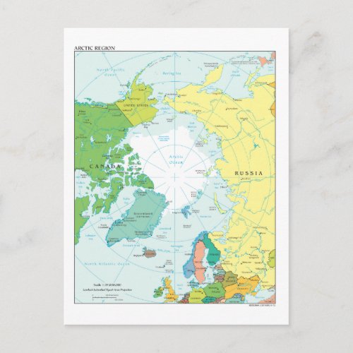 Map of the Arctic Region Postcard