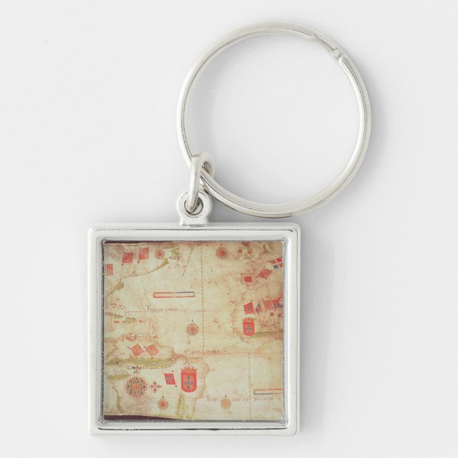 Map of the Atlantic Ocean, c.1550 Keychain (Front)