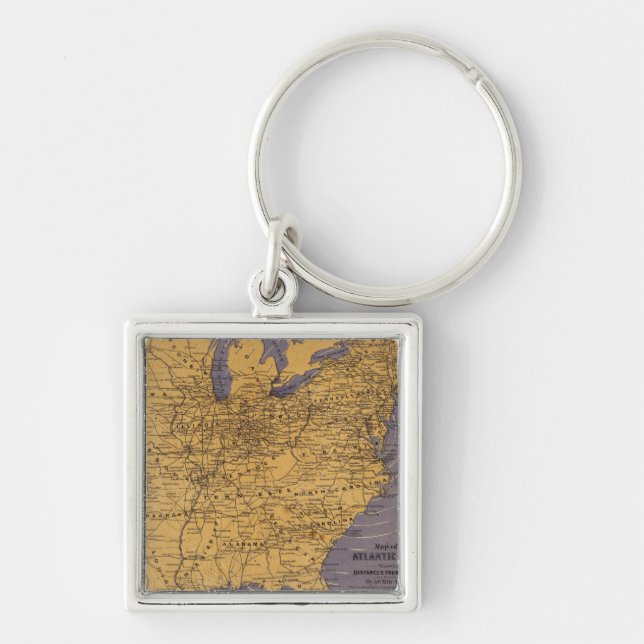 Map of the Atlantic States Keychain (Front)