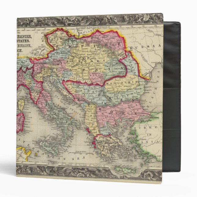 Map Of The Austrian Empire 3 Ring Binder (Front/Inside)