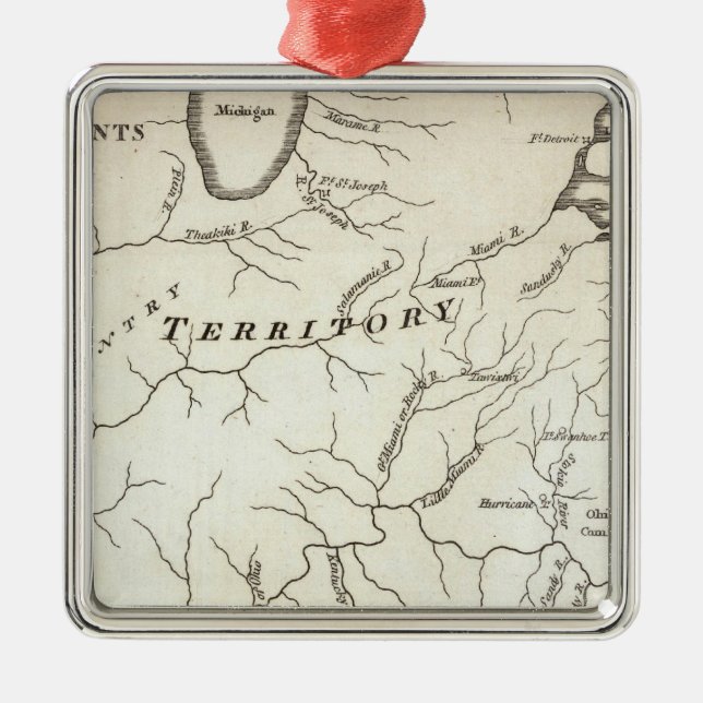 Map of the Back Settlements Metal Ornament (Front)
