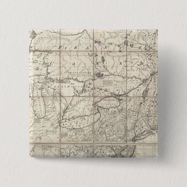 Map of the British and French Dominions Pinback Button (Front)