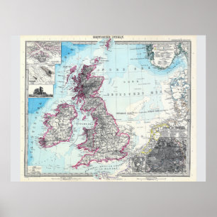 Map of the British Isles (1891) Poster