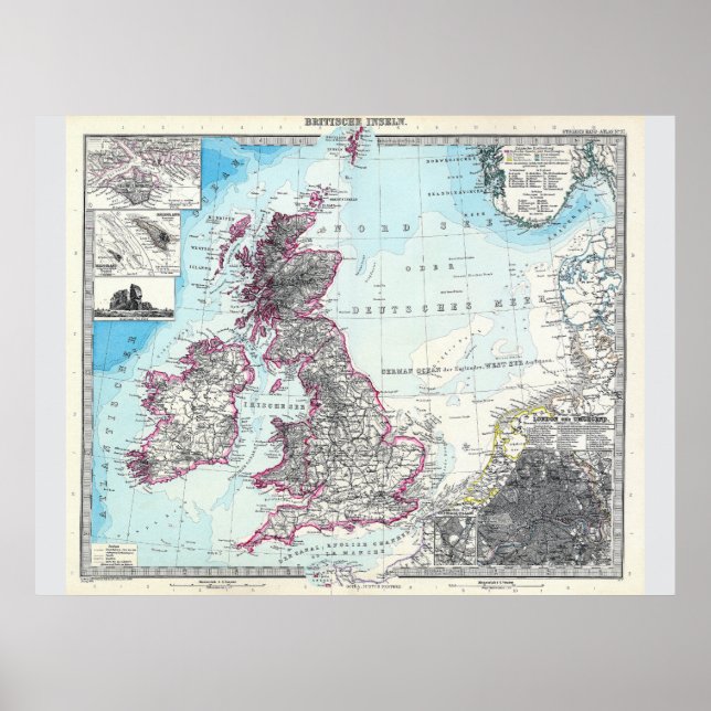 Map of the British Isles (1891)  Poster (Front)