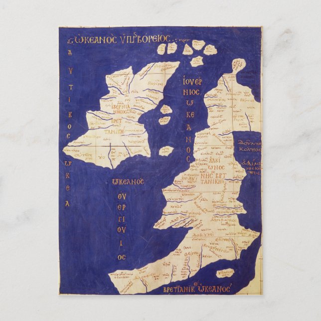 Map of the British Isles, from 'Geographia' Postcard (Front)