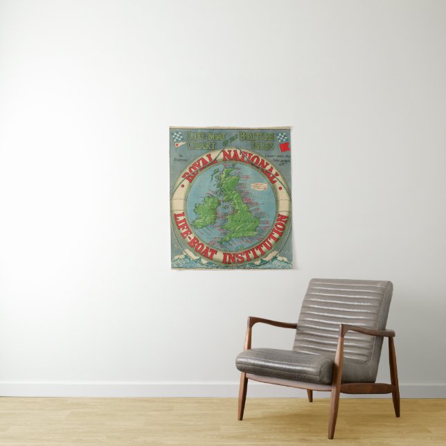 Map of the British Isles - Life-Boat Chart Tapestry (In Situ)