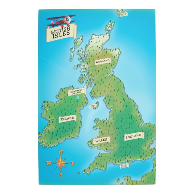 Map of the British Isles Metal Print (Front)