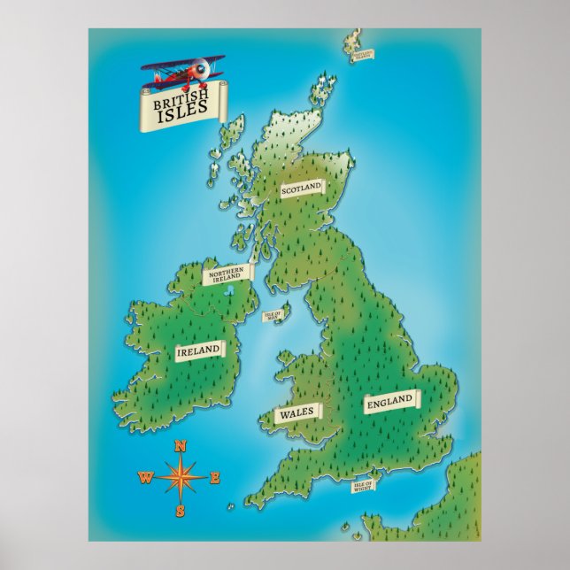 Map of the British Isles Poster (Front)