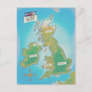 Map of the British Isles (vintage version) Postcard