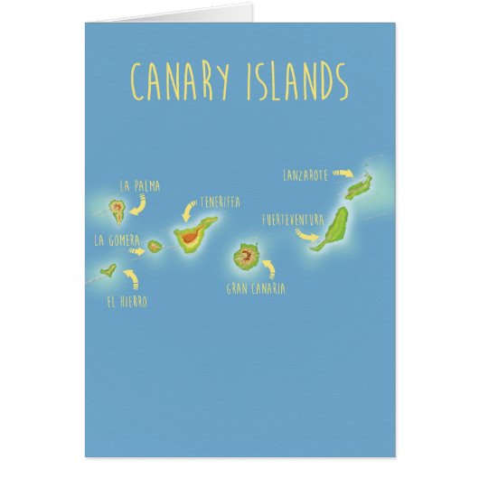 Map of the Canary islands Cards (Front)