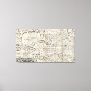 Map of the Caribbean 1715 Canvas Print