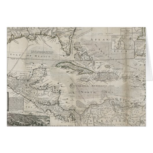 Map of the Caribbean | 1715 Cards (Front Horizontal)
