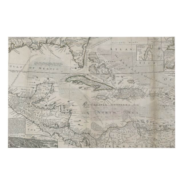 Map of the Caribbean | 1715 Faux Canvas Print (Front)