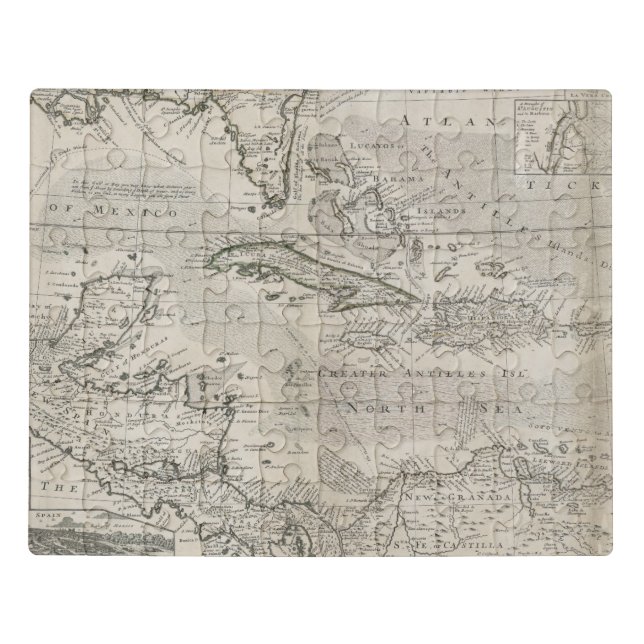 Map of the Caribbean | 1715 Jigsaw Puzzle (Puzzle Horizontal)