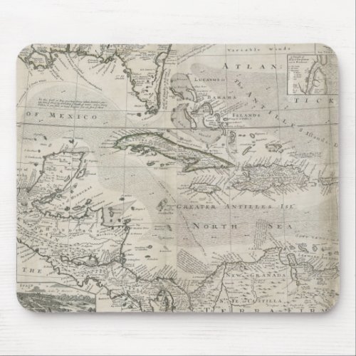 Map of the Caribbean  1715 Mouse Pad