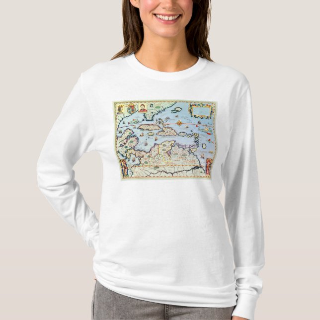 Map of the Caribbean islands T-Shirt (Front)