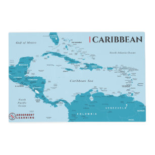 Map of the Caribbean Placemat