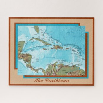 Map Of The Caribbean Sea And Islands Jigsaw Puzzle by CruiseReady at Zazzle