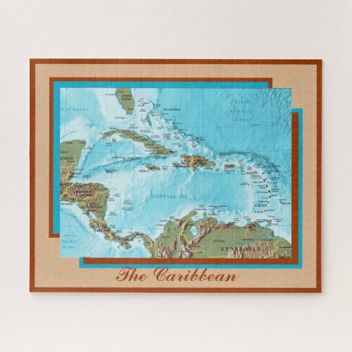 Map of The Caribbean Sea and Islands Jigsaw Puzzle