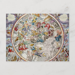 Map of the Christian Constellations as depicted Postcard