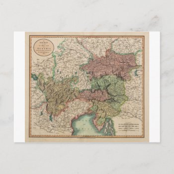 Map Of The Circle Of Austria In 1801 By John Cary Postcard by EnhancedImages at Zazzle