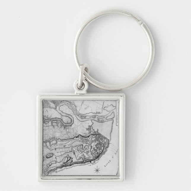 Map of the city and environs of Quebec Keychain (Front)