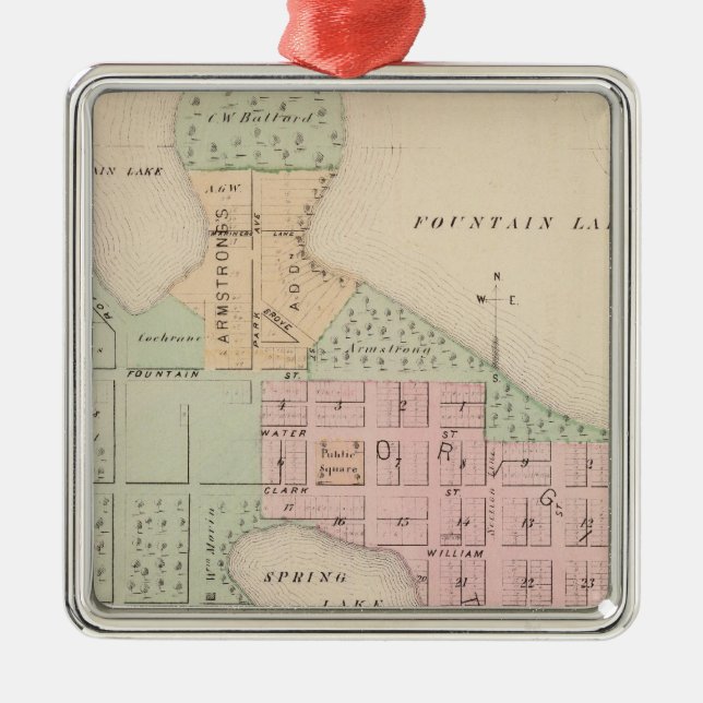 Map of the City of Albert Lea, Minnesota Metal Ornament (Front)