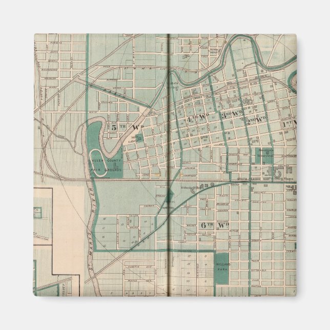 Map of the City of Fort Wayne with Cedarville Magnet (Front)