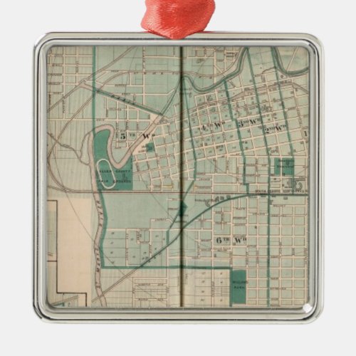 Map of the City of Fort Wayne with Cedarville Metal Ornament
