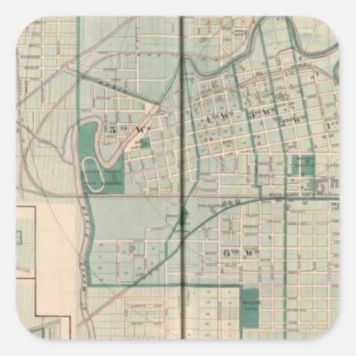 Map of the City of Fort Wayne with Cedarville Square Sticker