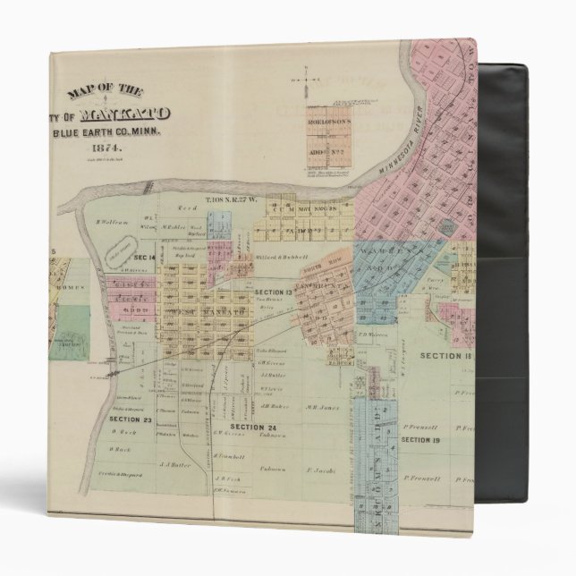 Map of the City of Mankato, Minnesota 3 Ring Binder (Front/Inside)