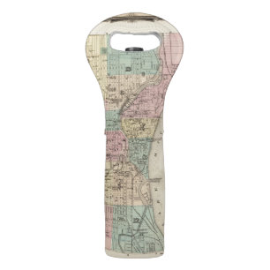 Map of the City of Milwaukee, Milwaukee Co Wine Bag
