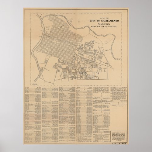 Map of the City of Sacramento 1916 Poster