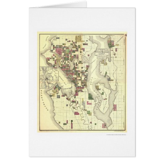 Map of the City of Seattle 1890 Cards (Front)