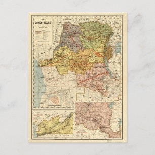 Map of the Congo, Africa (1896) Postcard