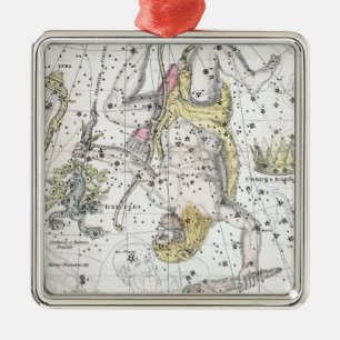 Map of The Constellations Plate VIII Metal Ornament