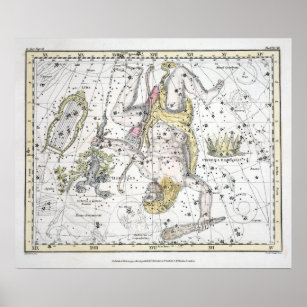Map of The Constellations Plate VIII Poster