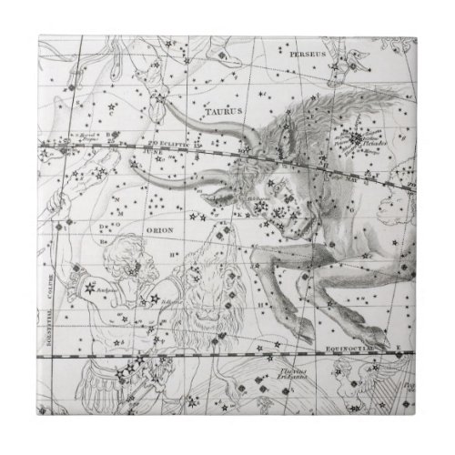 Map of The Constellations Plate XIV Ceramic Tile