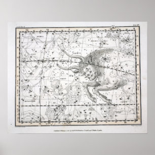 Map of The Constellations Plate XIV Poster