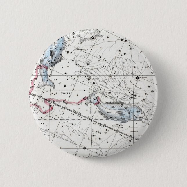 Map of The Constellations Plate XXII Button (Front)
