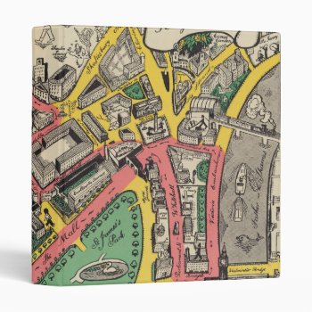 Map Of The Coronation Route  London  England 3 Ring Binder by davidrumsey at Zazzle