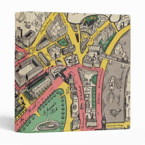 Map of the Coronation Route London England 3 Ring Binder