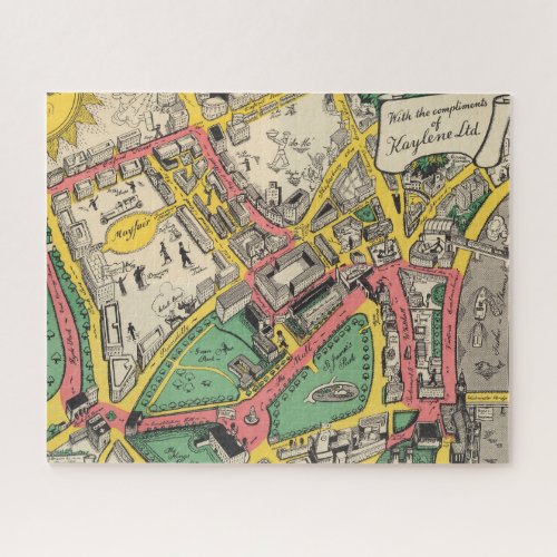 Map of the Coronation Route London England Jigsaw Puzzle