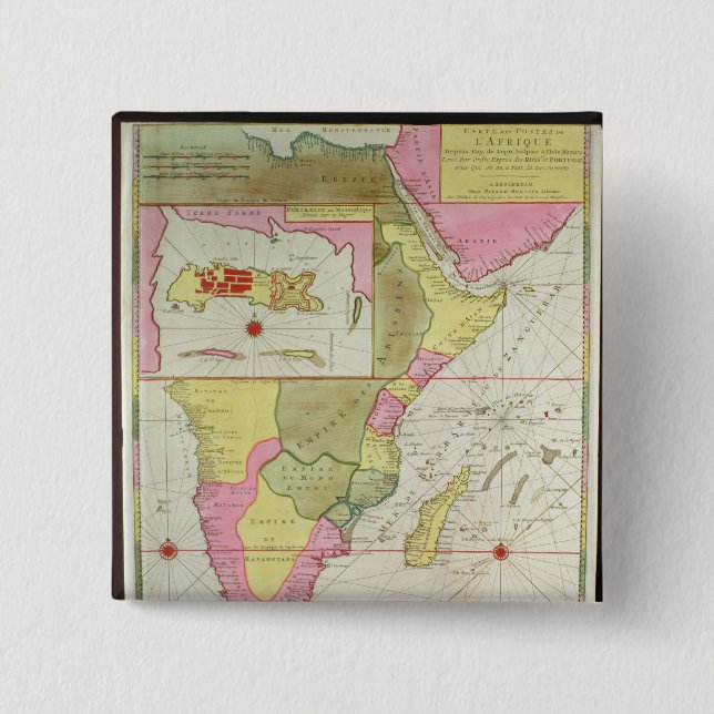 Map of the Countries of Africa Button (Front)