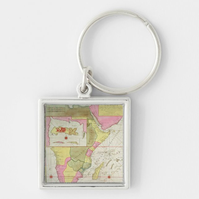 Map of the Countries of Africa Keychain (Front)