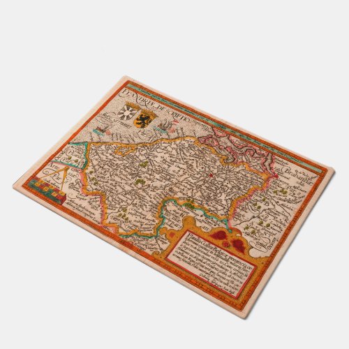 Map of the county of Flanders 1609 Doormat